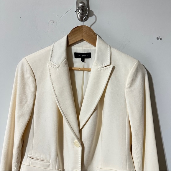 Talbots Women’s Blazer Jacket – Size 6 – Cream White Wool Blend - Picture 5 of 6